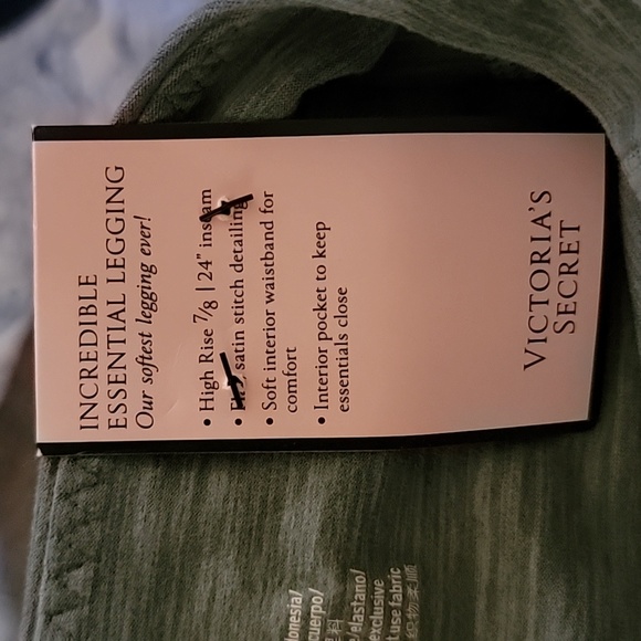 Victoria's Secret Incredible Essential Heathered Succulent Green HR Leggings 6 - Picture 11 of 12